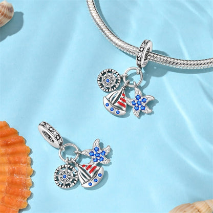 Charm Brujula, Barco y Estrella de Mar