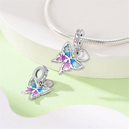 Charm Mariposa y Corazón Blanco