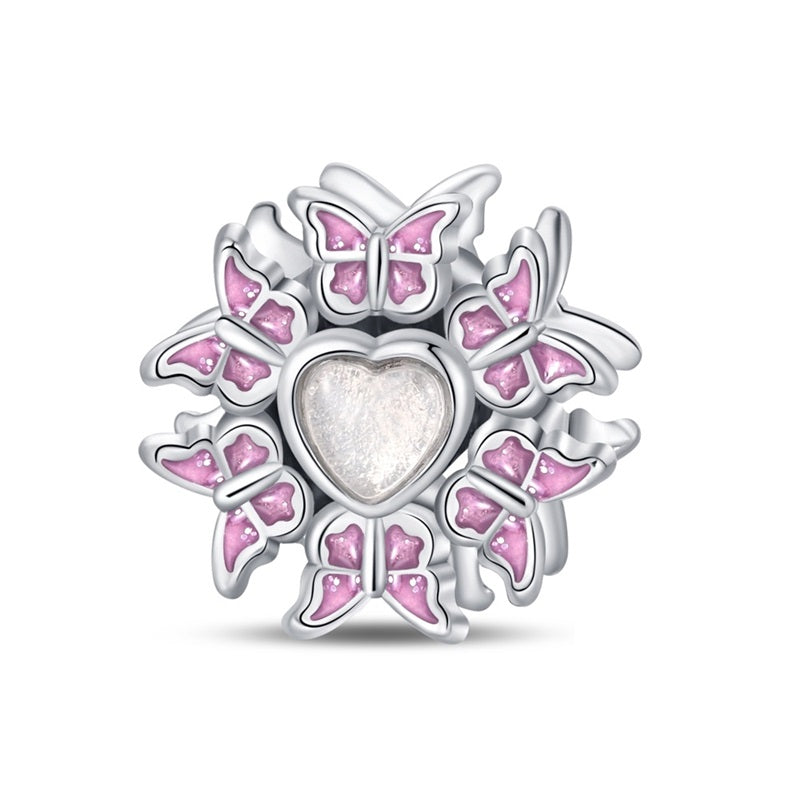 Charm Mundo de Mariposas y Corazón Blanco