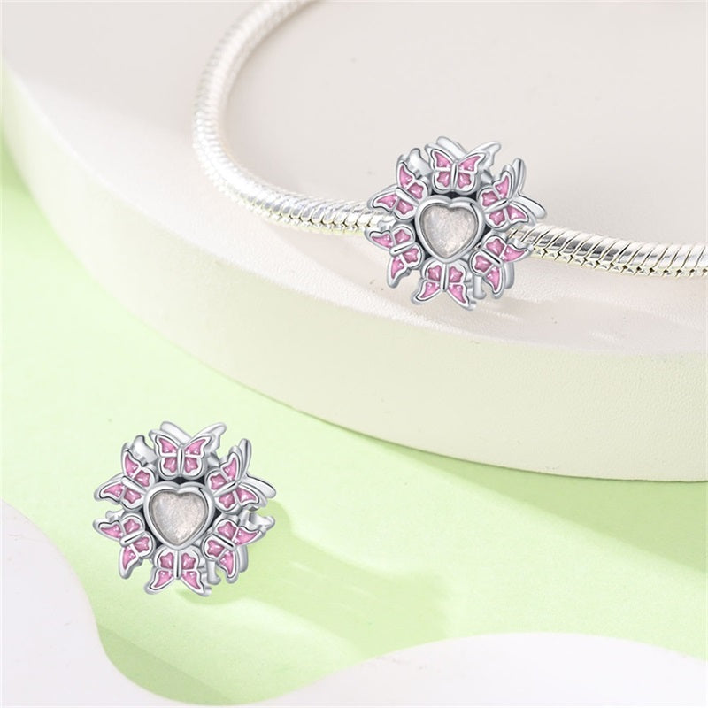 Charm Mundo de Mariposas y Corazón Blanco