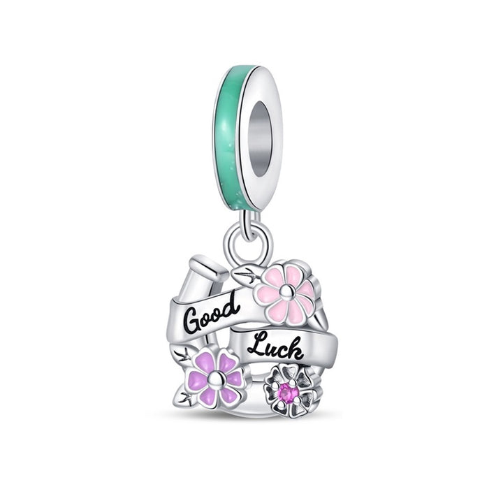 Charm Herradura y Flores "Good Luck"