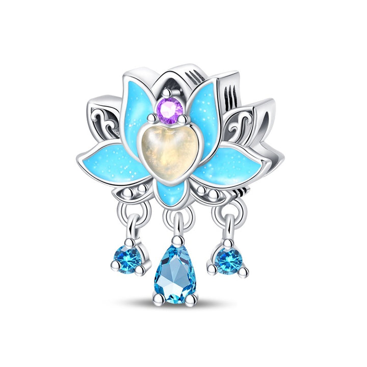 Charm Flor de Loto y Corazon Fluorescente