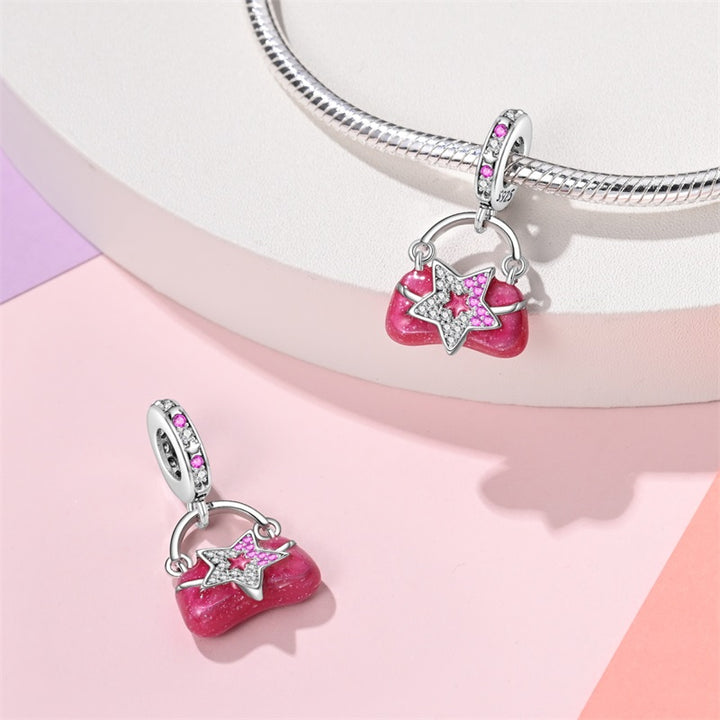 Charm Bolso Rosa y Estrella, Inspirado En Barbie