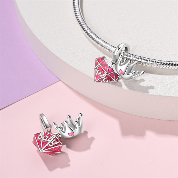 Charm Diamante Baby y Corona, Inspirado En Barbie