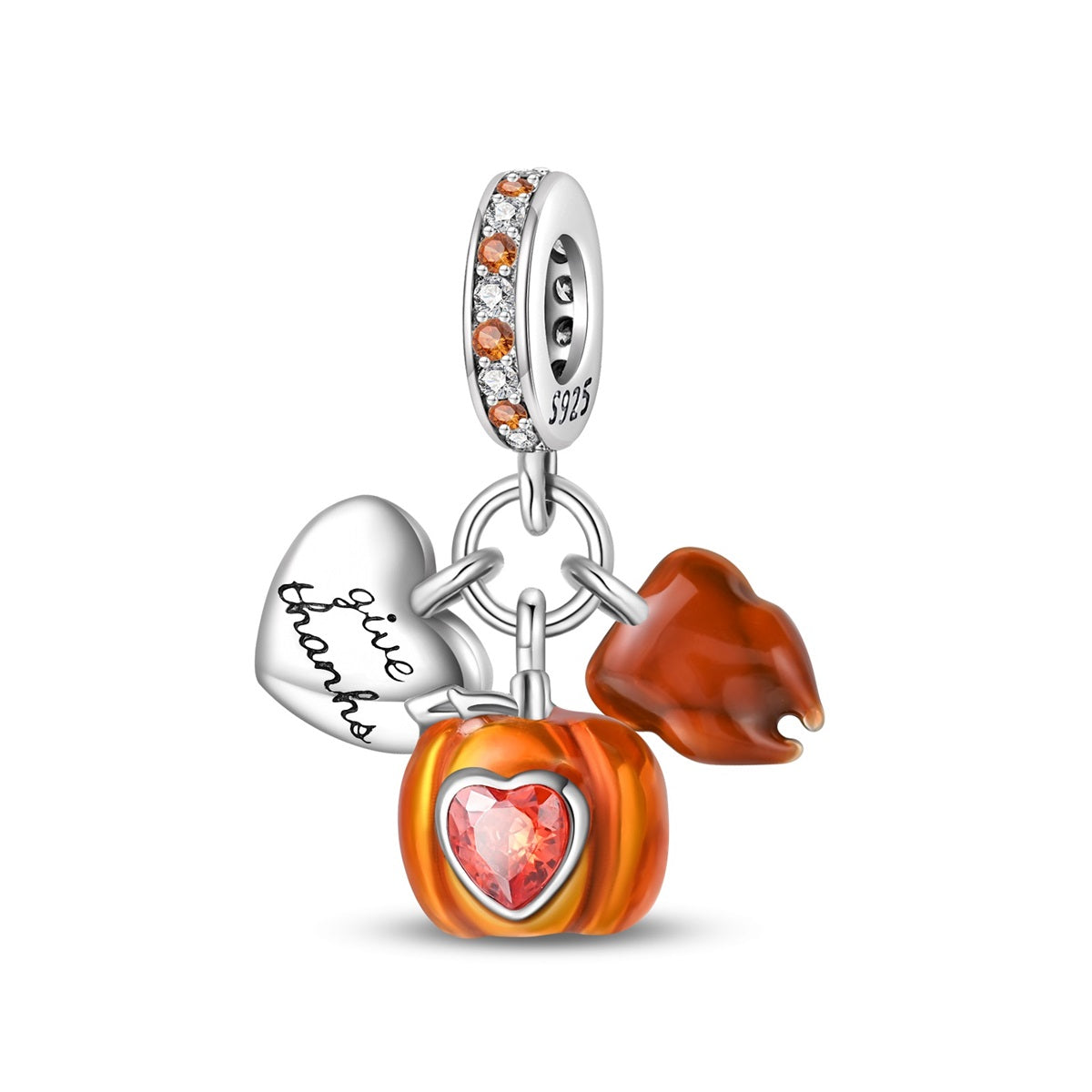 Charm Corazón, Pavo y Calabaza "Give Thanks"