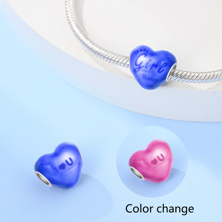 Charm Corazón Fluorescente "Girl Baby"