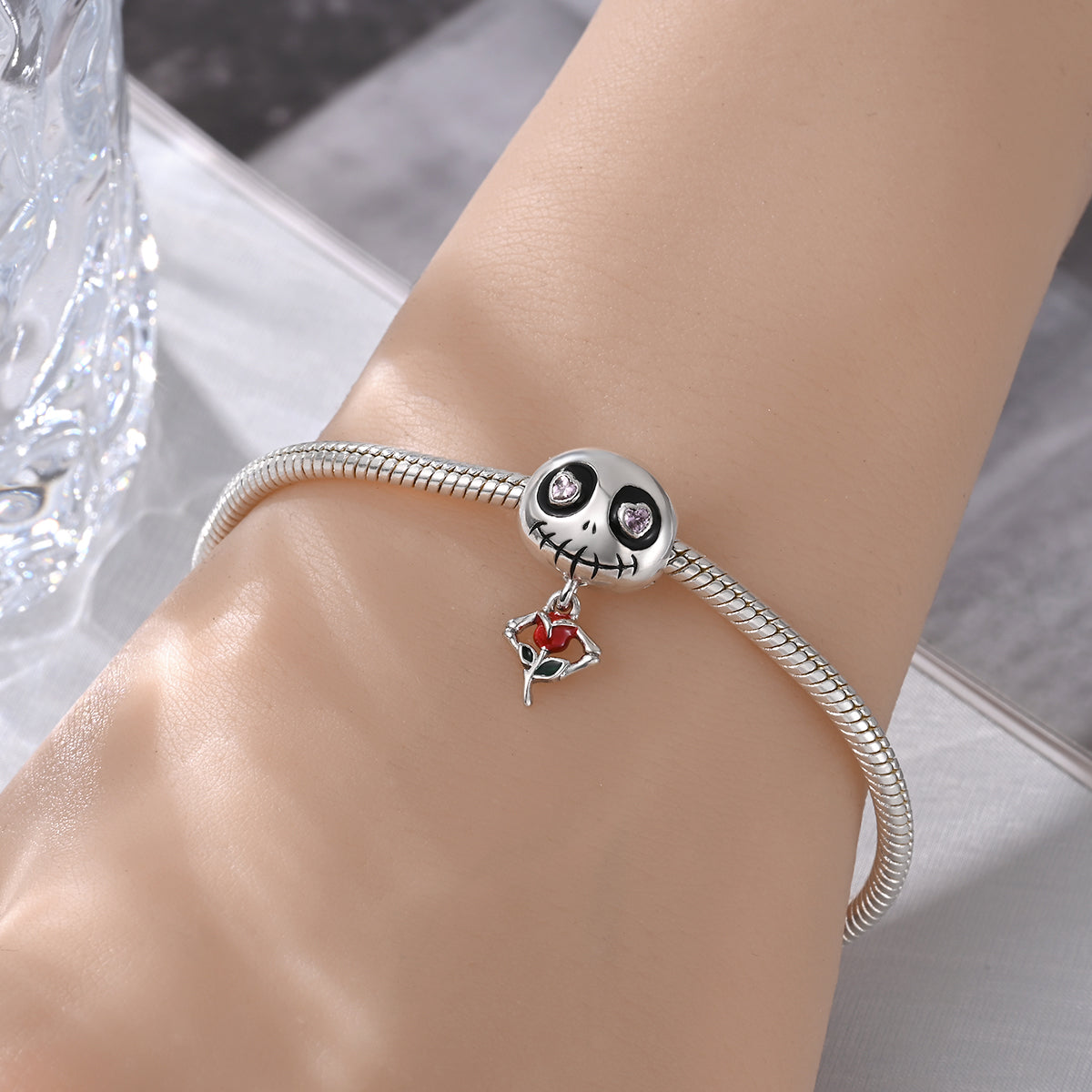 Charm Calabera con Rosa
