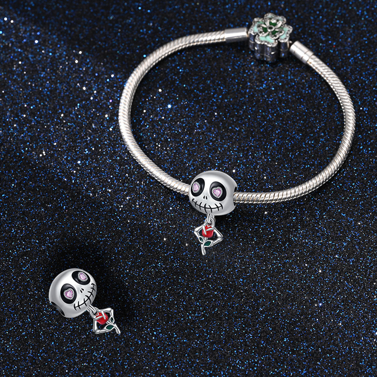 Charm Calabera con Rosa