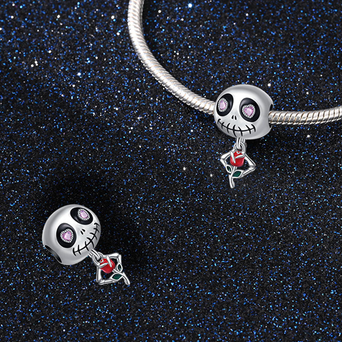 Charm Calabera con Rosa