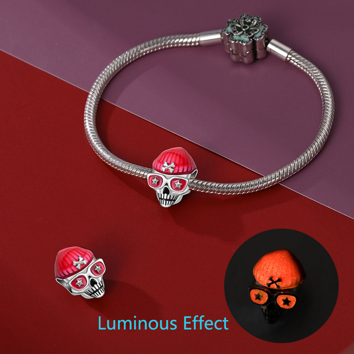 Charm Calavera Fluorecente