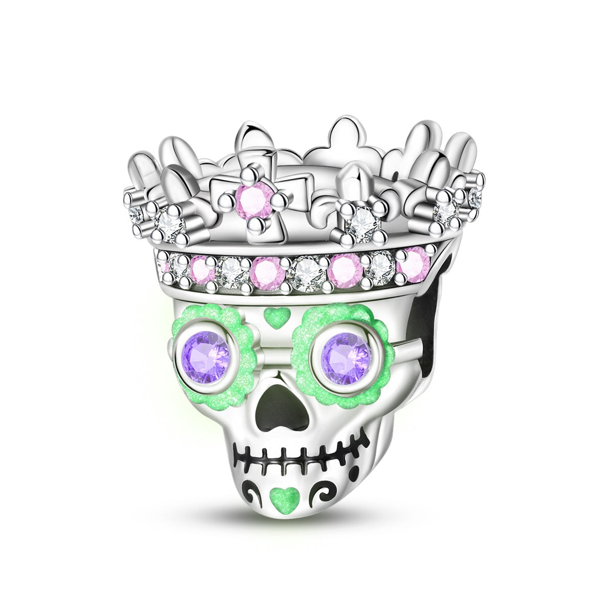 Calavera con Corona Fluorecente