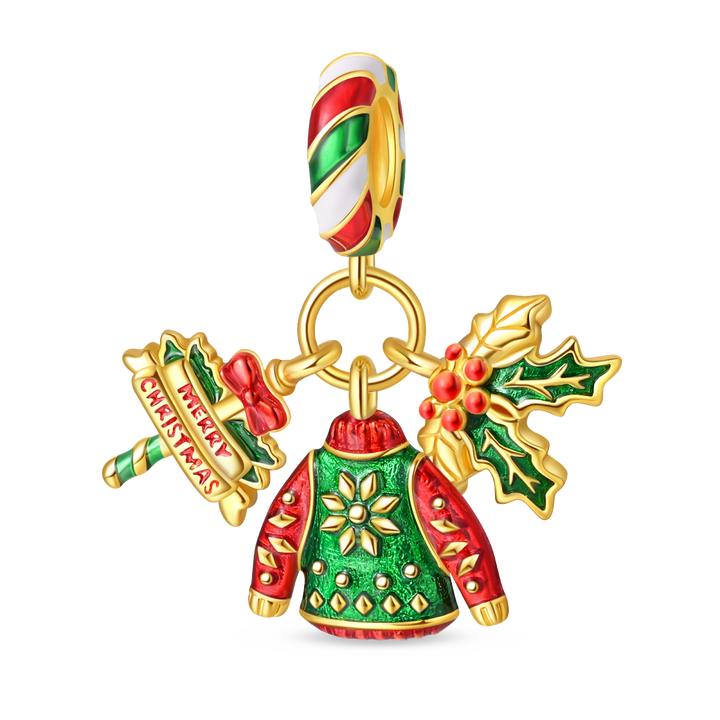 Charm Ugly Sweater "Feliz Navidad"