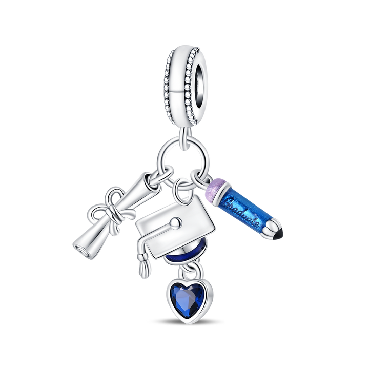 Charm Colgante Birrete, Lápiz & Diploma