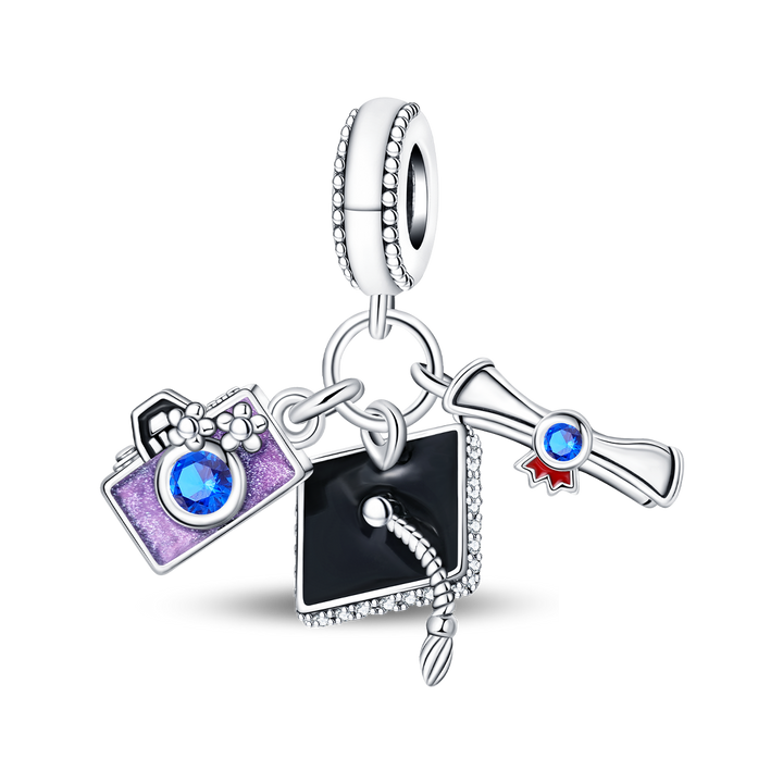 Charm Colgante Birrete, Diploma & Camara