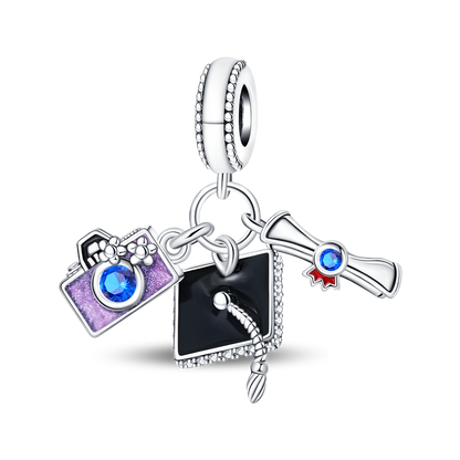 Charm Colgante Birrete, Diploma & Camara