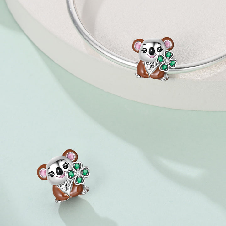 Charm Koala & Trebol De 4 Hojas