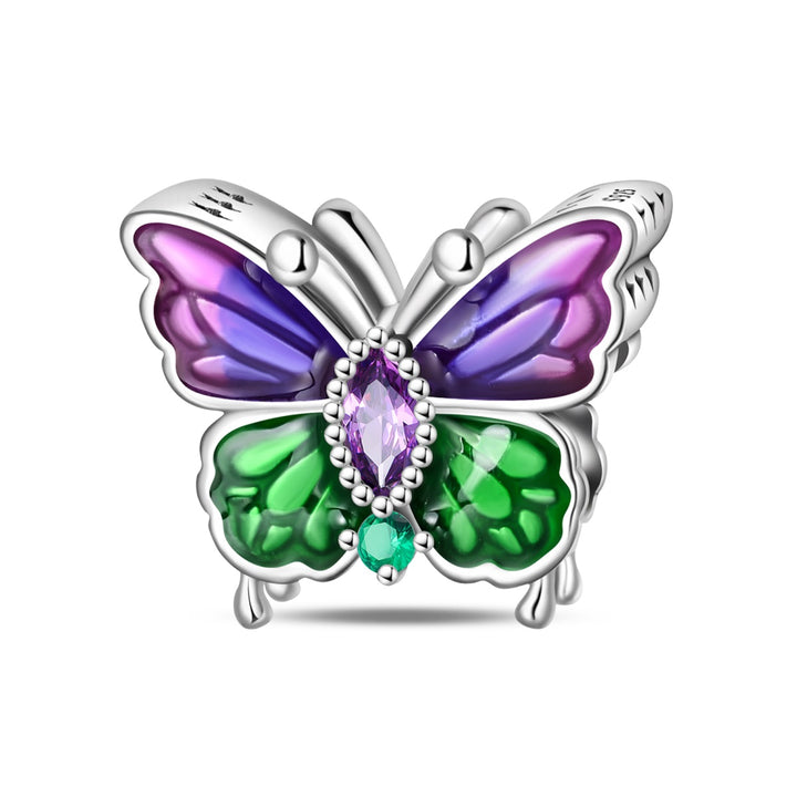 Charm Mariposa Morada y Verde