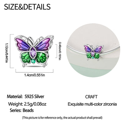 Charm Mariposa Morada y Verde