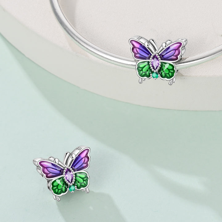 Charm Mariposa Morada y Verde