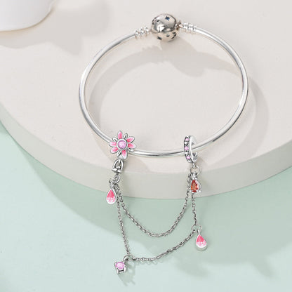 Cadena de Seguridad Flor Rosa