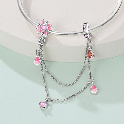 Cadena de Seguridad Flor Rosa
