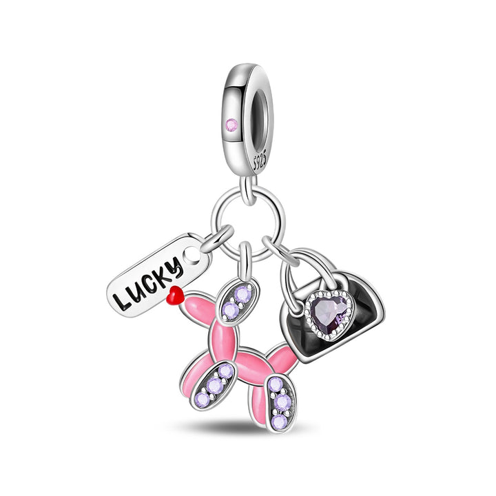 Charm Globo Rosa "Lucky"