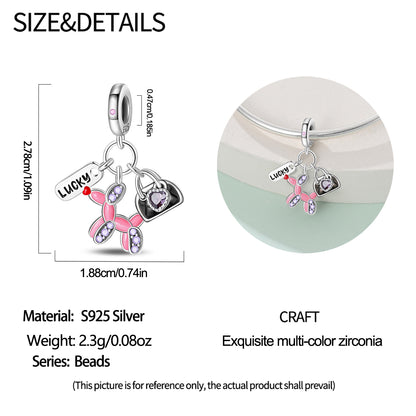 Charm Globo Rosa "Lucky"