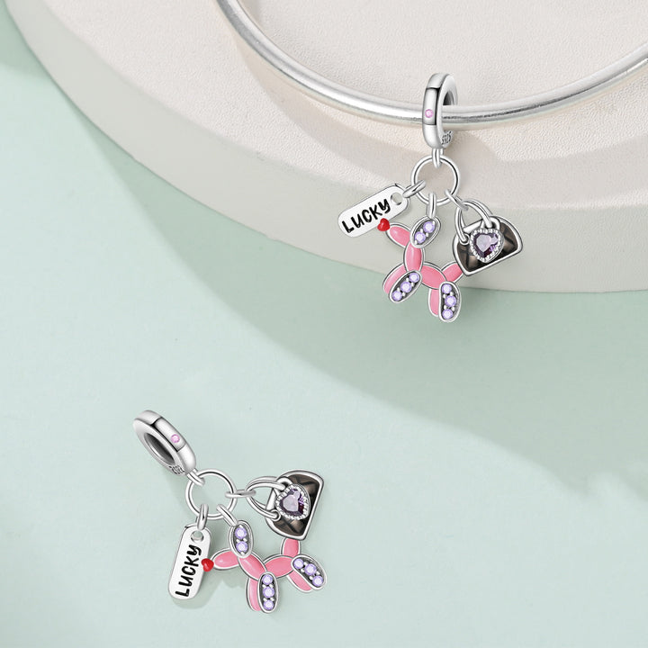 Charm Globo Rosa "Lucky"