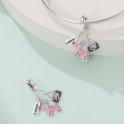Charm Globo Rosa "Lucky"
