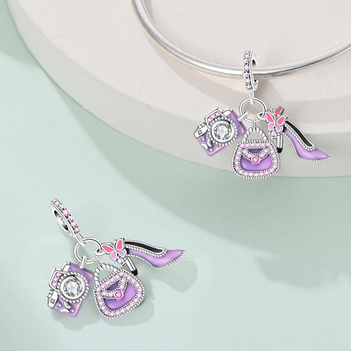 Charm Colgante Zapatilla, Bolso & Camara