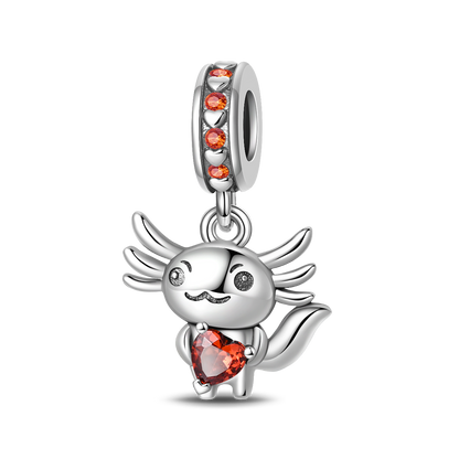 Charm Ajolote Con Corazon Naranja