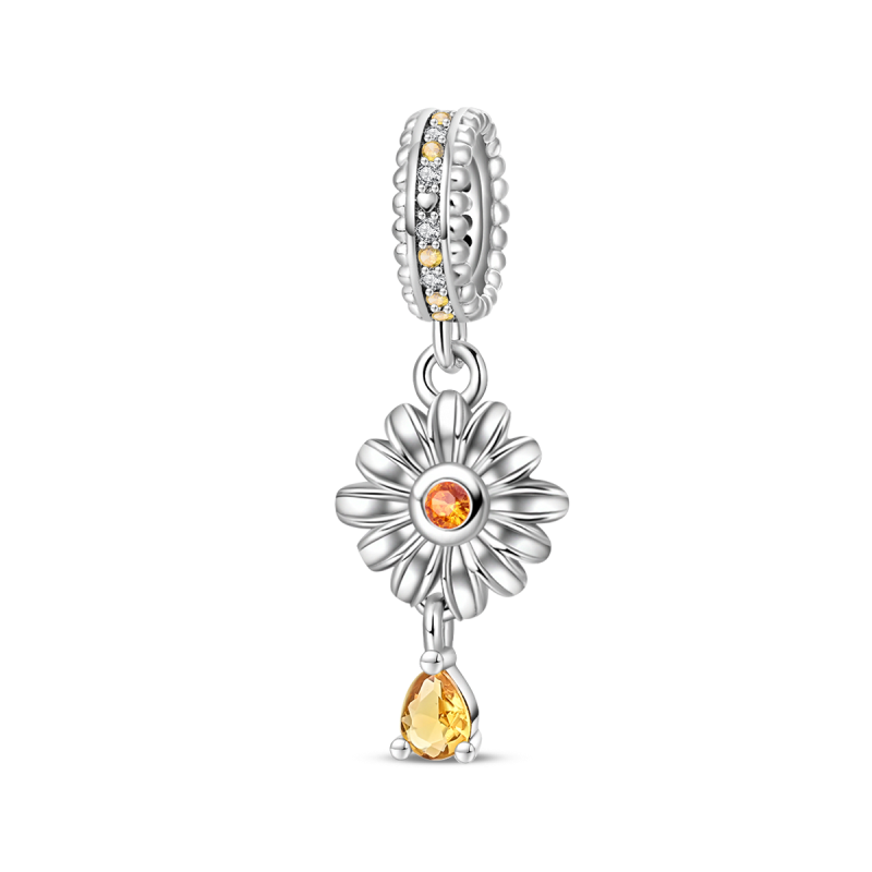 Charm Flor Plateada