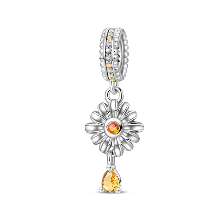 Charm Flor Plateada