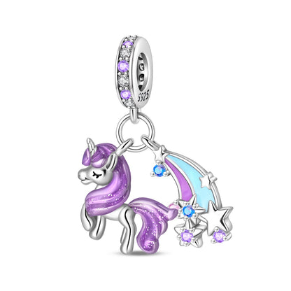 Charm Unicornio Morado & Arcoiris