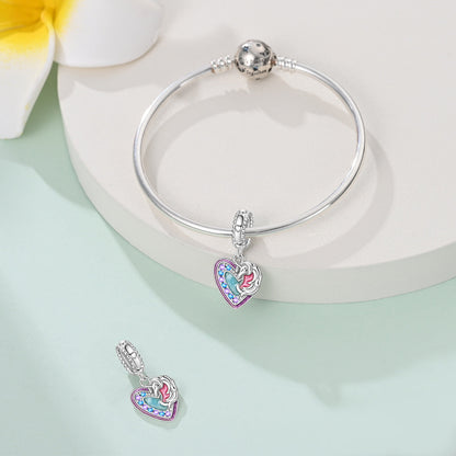 Charm Corazon Con Unicornio