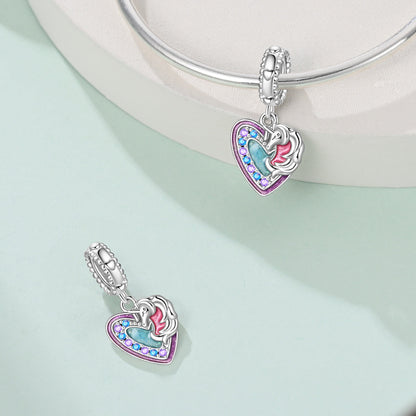 Charm Corazon Con Unicornio