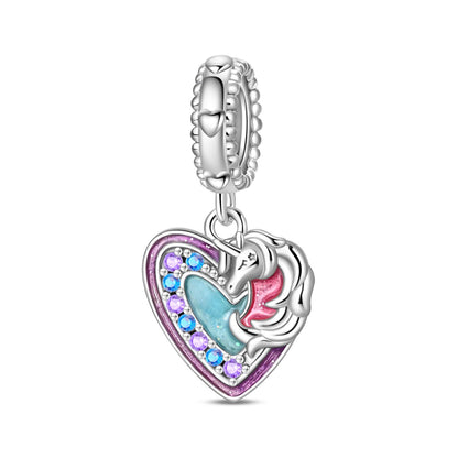 Charm Corazon Con Unicornio