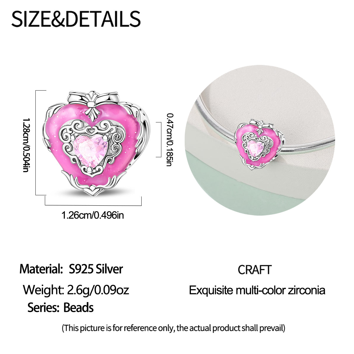 Charm Corazon Rosa