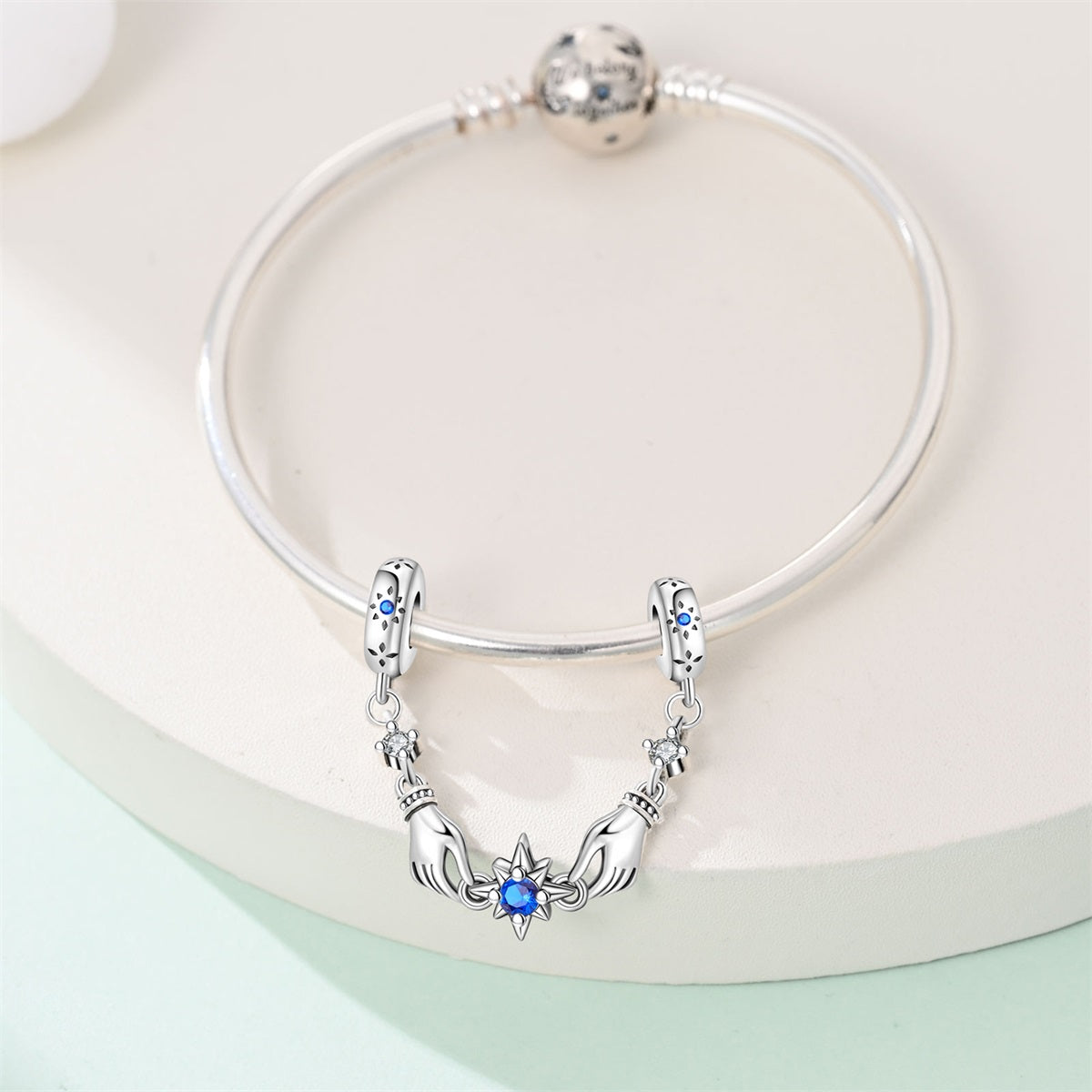 Cadena De Seguridad Manos & Estrella Azul