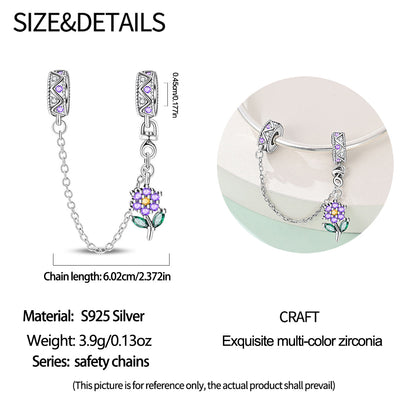 Cadena De Seguridad Flor Morada