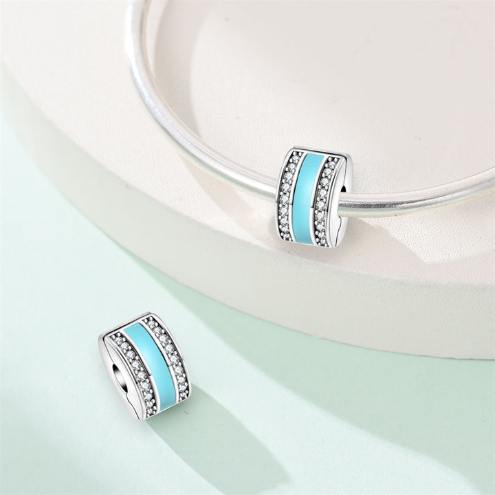 Charm Franja Azul Y Brillantes