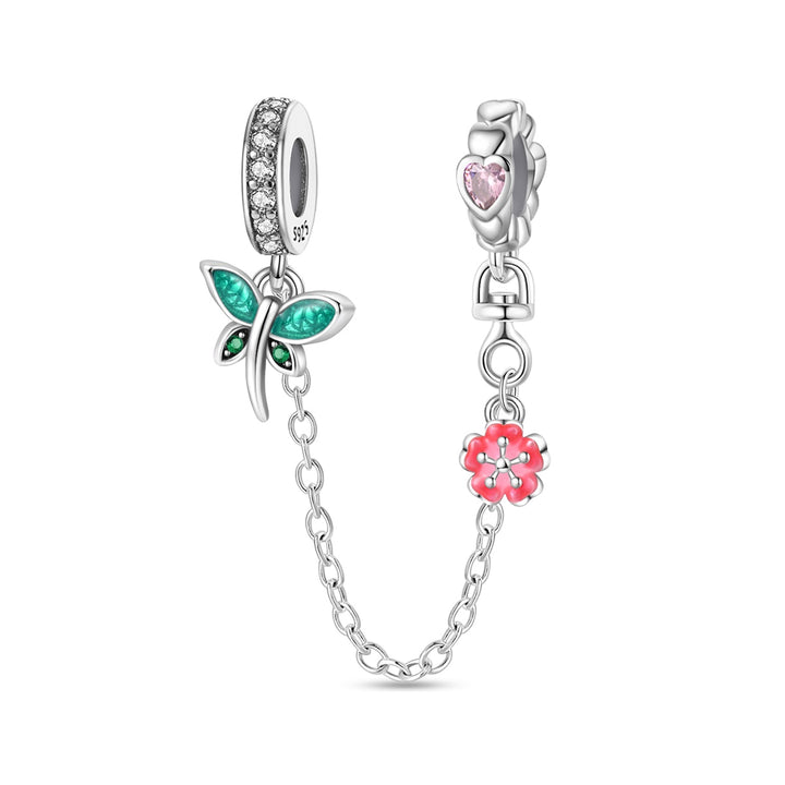 Cadena De Seguridad Flor & Libélula