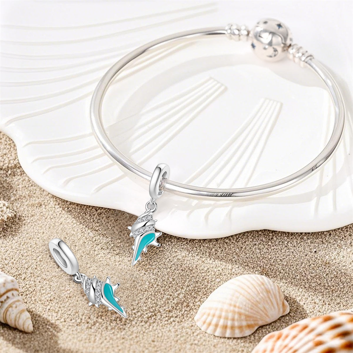 Charm Caracol Azul