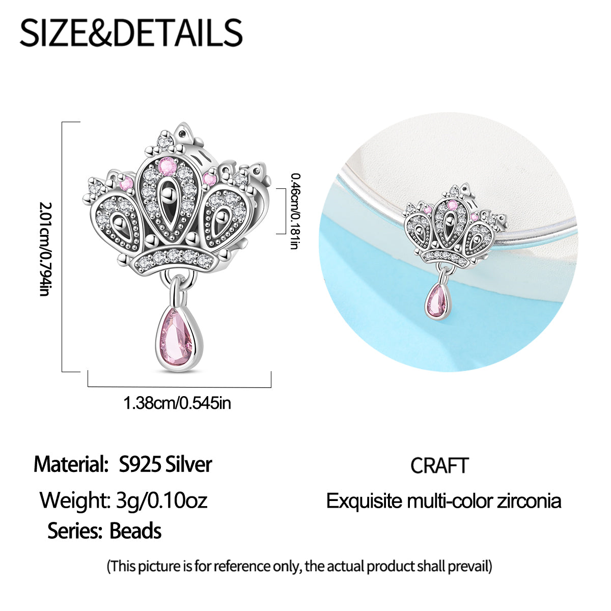 Charm Corona Rosa