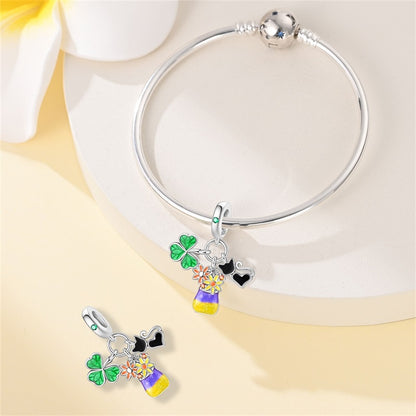 Charm Trebol, Flores & Gato