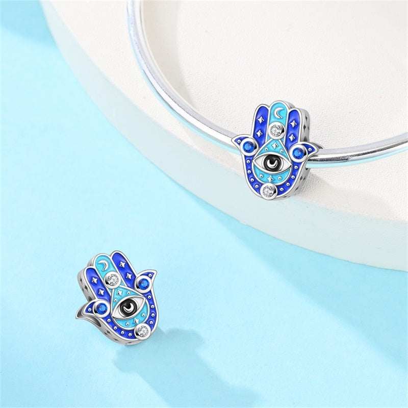 Charm La Mano de Fátima Azul