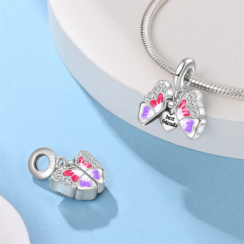 Charm Mariposa Abierta "Best Friends"