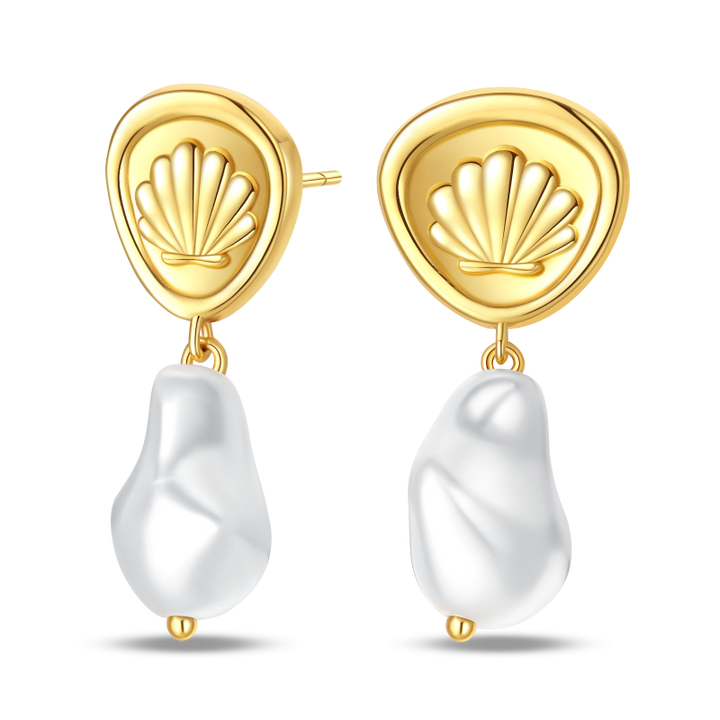 Aretes Concha y Perla del Mar