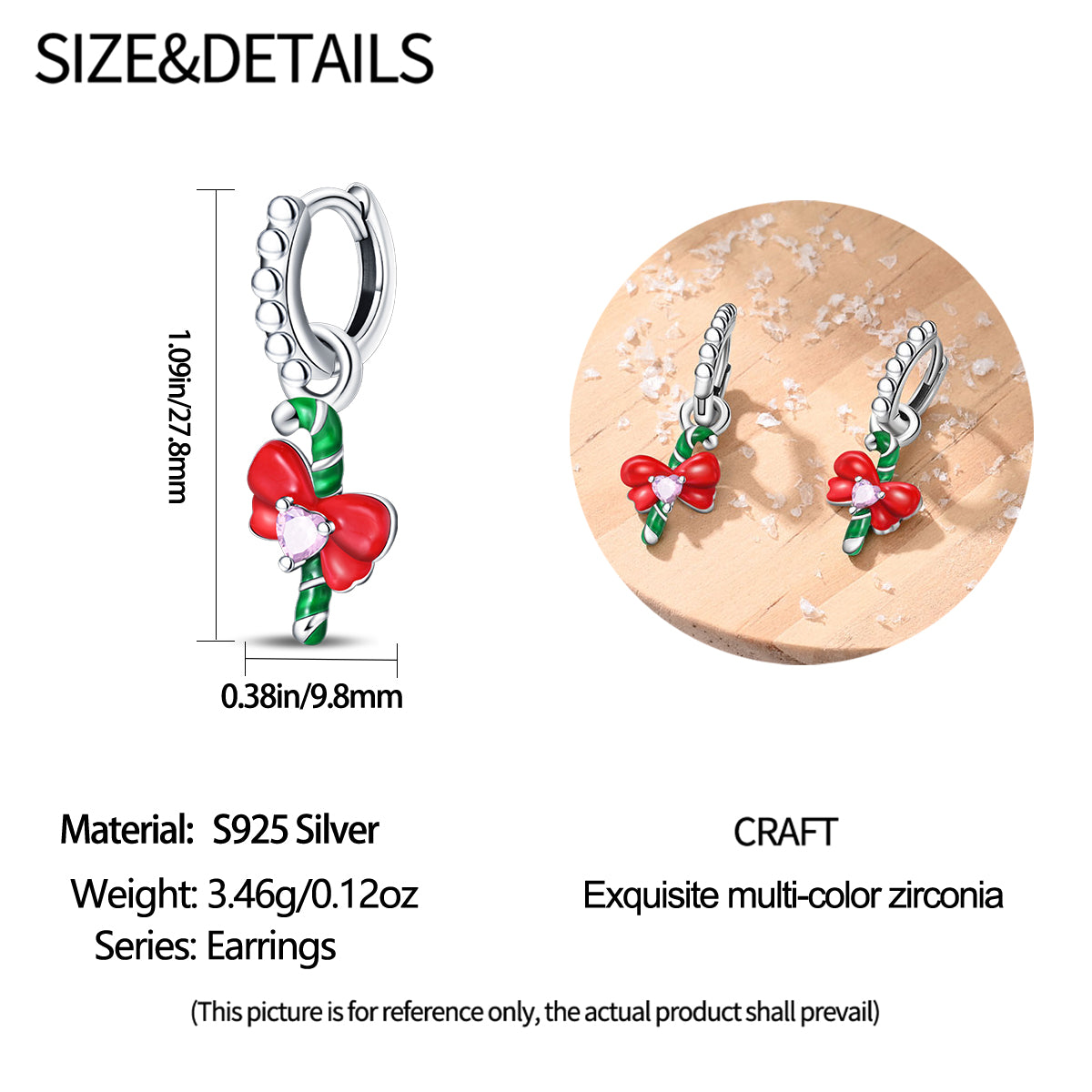 Aretes Caramelo Navideño