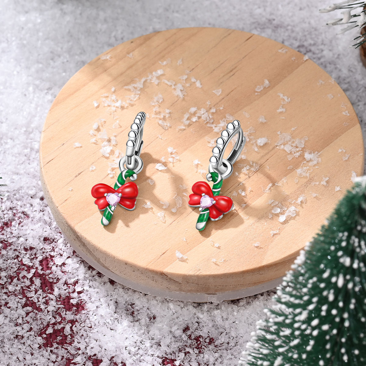 Aretes Caramelo Navideño